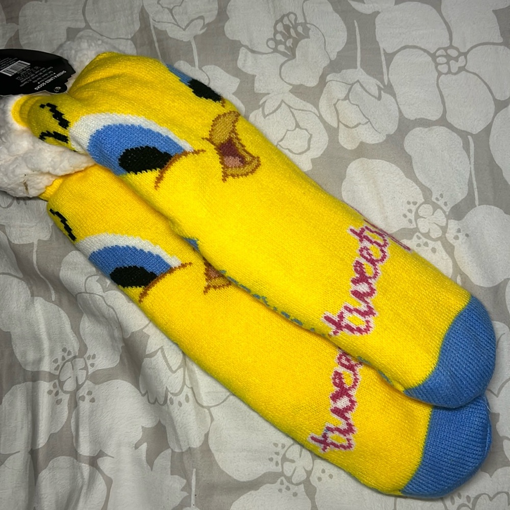 Sherpa lined tweety bird socks
